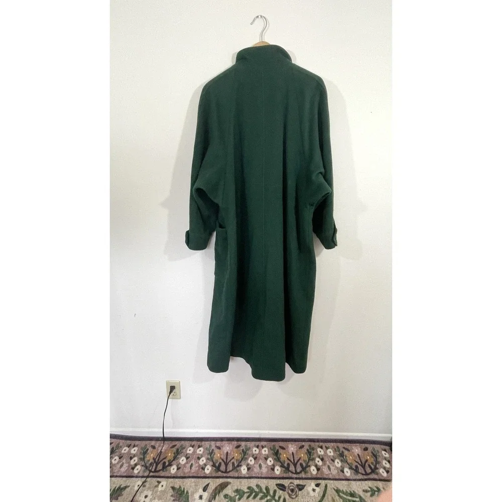 VTG 80s Jean Claude Paris Womens Wool‎ Batwing Oversized Coat Size 42 Dark Green